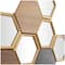 CosmoLiving by Cosmopolitan Brown Wood Honeycomb Geometric Wall Decor with Mirrors 40" x 1" x 19"